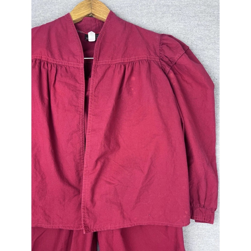 Peggy Woodard California Vintage 2 Piece Set Magenta Puff Sleeve Jacket Pants